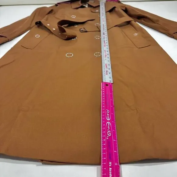 Burberry Wharfbridge Size US 10 Chestnut Brown Gabardine Trench Coat NWT $2550
